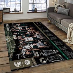 ncaa michigan state spartans college sport basketball and foolball team logo rectangle area rug dark room mss33