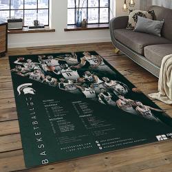 ncaa michigan state spartans college sport basketball and foolball team logo rectangle area rug dark room mss34