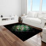 ncaa michigan state spartans college sport basketball and foolball team logo rectangle area rug light room mss05