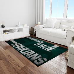 NCAA Michigan State Spartans College Sport Basketball And Foolball Team Logo Rectangle Area Rug MSS09
