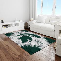 NCAA Michigan State Spartans College Sport Basketball And Foolball Team Logo Rectangle Area Rug MSS18