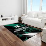ncaa michigan state spartans college sport basketball and foolball team logo rectangle area rug light room mss21