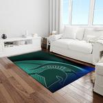 ncaa michigan state spartans college sport basketball and foolball team logo rectangle area rug light room mss27