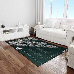 NCAA Michigan State Spartans College Sport Basketball And Foolball Team Logo Rectangle Area Rug MSS34