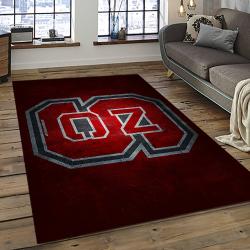 ncaa nc state wolfpack sport basketball and foolball team logo rectangle area rug dark room ncsw03