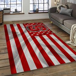 ncaa nc state wolfpack sport basketball and foolball team logo rectangle area rug dark room ncsw08