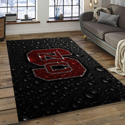 ncaa nc state wolfpack sport basketball and foolball team logo rectangle area rug dark room ncsw13