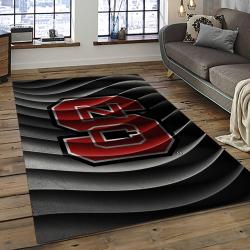 ncaa nc state wolfpack sport basketball and foolball team logo rectangle area rug dark room ncsw14