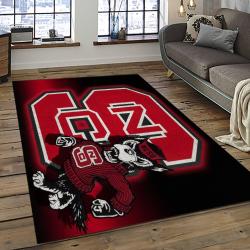 ncaa nc state wolfpack sport basketball and foolball team logo rectangle area rug dark room ncsw21