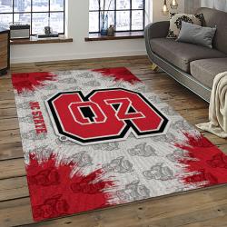 ncaa nc state wolfpack sport basketball and foolball team logo rectangle area rug dark room ncsw28