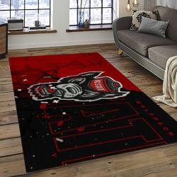 ncaa nc state wolfpack sport basketball and foolball team logo rectangle area rug dark room ncsw34