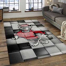 ncaa nc state wolfpack sport basketball and foolball team logo rectangle area rug dark room ncsw38