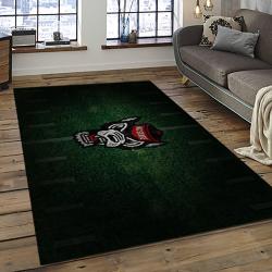 ncaa nc state wolfpack sport basketball and foolball team logo rectangle area rug dark room ncsw39
