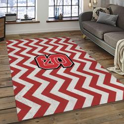 ncaa nc state wolfpack sport basketball and foolball team logo rectangle area rug dark room ncsw41