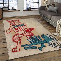 ncaa nc state wolfpack sport basketball and foolball team logo rectangle area rug dark room ncsw42