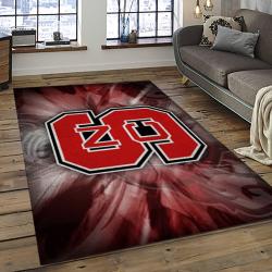 ncaa nc state wolfpack sport basketball and foolball team logo rectangle area rug dark room ncsw44