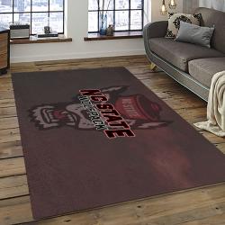 ncaa nc state wolfpack sport basketball and foolball team logo rectangle area rug dark room ncsw52