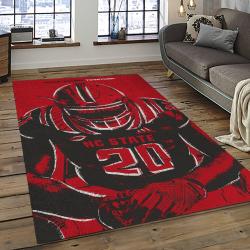 ncaa nc state wolfpack sport basketball and foolball team logo rectangle area rug dark room ncsw55