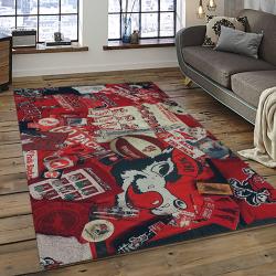ncaa nc state wolfpack sport basketball and foolball team logo rectangle area rug dark room ncsw57