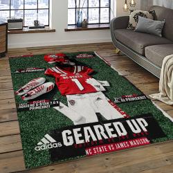 ncaa nc state wolfpack sport basketball and foolball team logo rectangle area rug dark room ncsw60