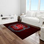 ncaa nc state wolfpack sport basketball and foolball team logo rectangle area rug light room ncsw03