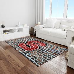 NCAA NC State Wolfpack Sport Basketball And Foolball Team Logo Rectangle Area Rug NCSW10