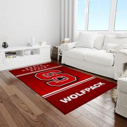 NCAA NC State Wolfpack Sport Basketball And Foolball Team Logo Rectangle Area Rug NCSW12