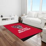 ncaa nc state wolfpack sport basketball and foolball team logo rectangle area rug light room ncsw17