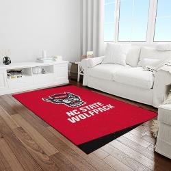 NCAA NC State Wolfpack Sport Basketball And Foolball Team Logo Rectangle Area Rug NCSW17