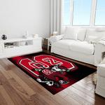 ncaa nc state wolfpack sport basketball and foolball team logo rectangle area rug light room ncsw21