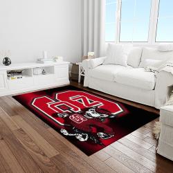 NCAA NC State Wolfpack Sport Basketball And Foolball Team Logo Rectangle Area Rug NCSW21