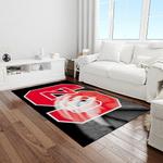 ncaa nc state wolfpack sport basketball and foolball team logo rectangle area rug light room ncsw22