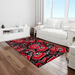 NCAA NC State Wolfpack Sport Basketball And Foolball Team Logo Rectangle Area Rug NCSW27