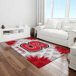 ncaa nc state wolfpack sport basketball and foolball team logo rectangle area rug light room ncsw28