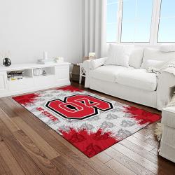 NCAA NC State Wolfpack Sport Basketball And Foolball Team Logo Rectangle Area Rug NCSW28