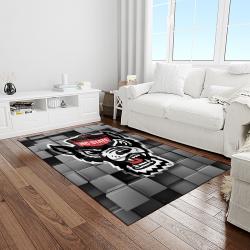 NCAA NC State Wolfpack Sport Basketball And Foolball Team Logo Rectangle Area Rug NCSW31