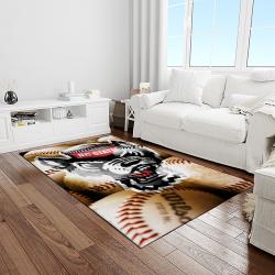 NCAA NC State Wolfpack Sport Basketball And Foolball Team Logo Rectangle Area Rug NCSW32