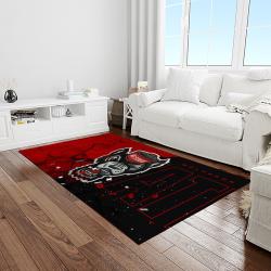 NCAA NC State Wolfpack Sport Basketball And Foolball Team Logo Rectangle Area Rug NCSW34