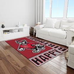 NCAA NC State Wolfpack Sport Basketball And Foolball Team Logo Rectangle Area Rug NCSW46