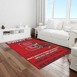 NCAA NC State Wolfpack Sport Basketball And Foolball Team Logo Rectangle Area Rug NCSW47