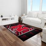 ncaa nebraska cornhuskers college sport basketball and foolball team logo rectangle area rug light room ncs01