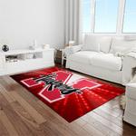 ncaa nebraska cornhuskers college sport basketball and foolball team logo rectangle area rug light room ncs02