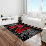 ncaa nebraska cornhuskers college sport basketball and foolball team logo rectangle area rug light room ncs06