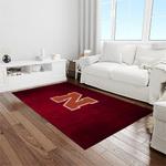 ncaa nebraska cornhuskers college sport basketball and foolball team logo rectangle area rug light room ncs21