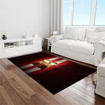 ncaa nebraska cornhuskers college sport basketball and foolball team logo rectangle area rug light room ncs39