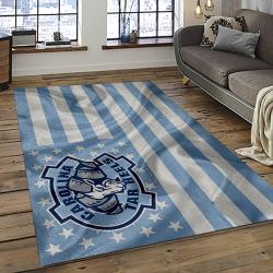 ncaa north carolina tar heels college sport basketball and foolball team logo rectangle area rug dark room ncth01