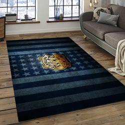 ncaa north carolina tar heels college sport basketball and foolball team logo rectangle area rug dark room ncth05