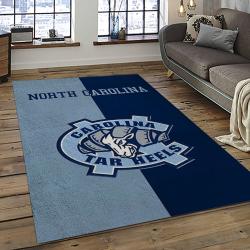 ncaa north carolina tar heels college sport basketball and foolball team logo rectangle area rug dark room ncth12