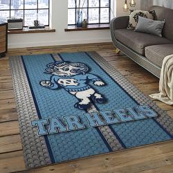 ncaa north carolina tar heels college sport basketball and foolball team logo rectangle area rug dark room ncth13