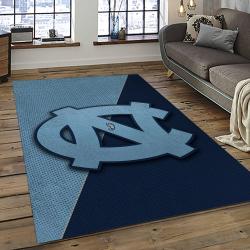 ncaa north carolina tar heels college sport basketball and foolball team logo rectangle area rug dark room ncth19